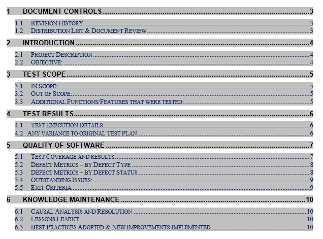 Test Summary Report Template In Excel from www.opencodez.com